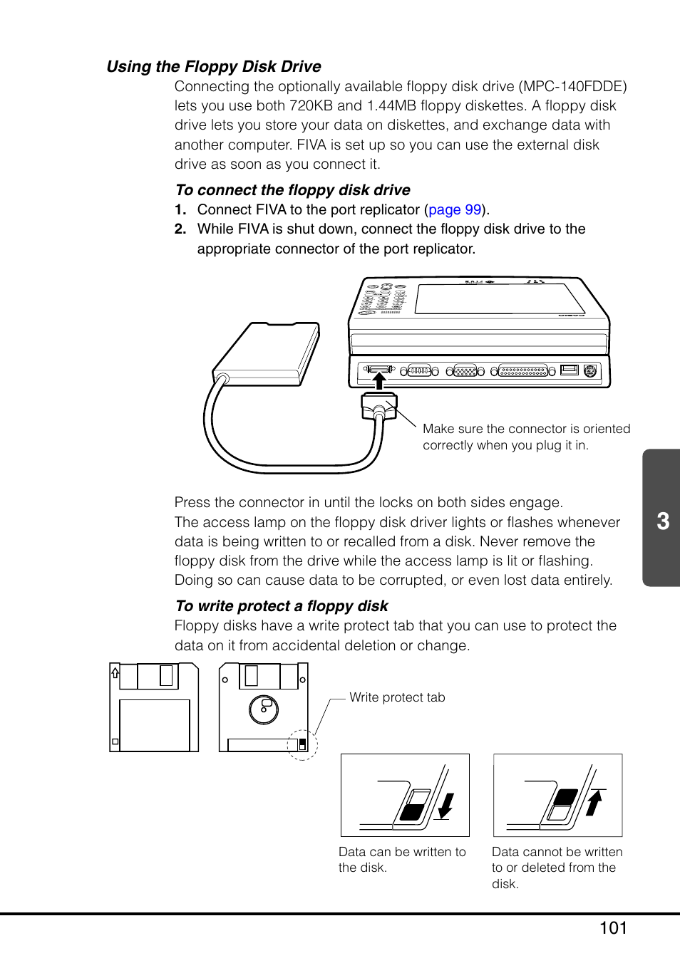 Using the floppy disk drive | Casio MPC-501 User Manual | Page 101 / 126