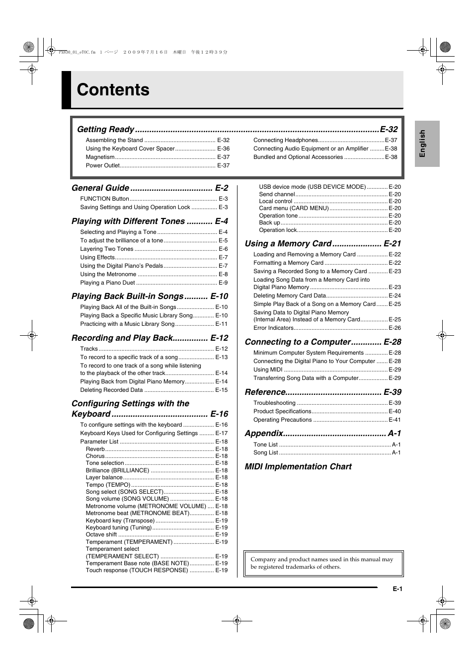 Casio PX830ES1B User Manual | Page 3 / 47