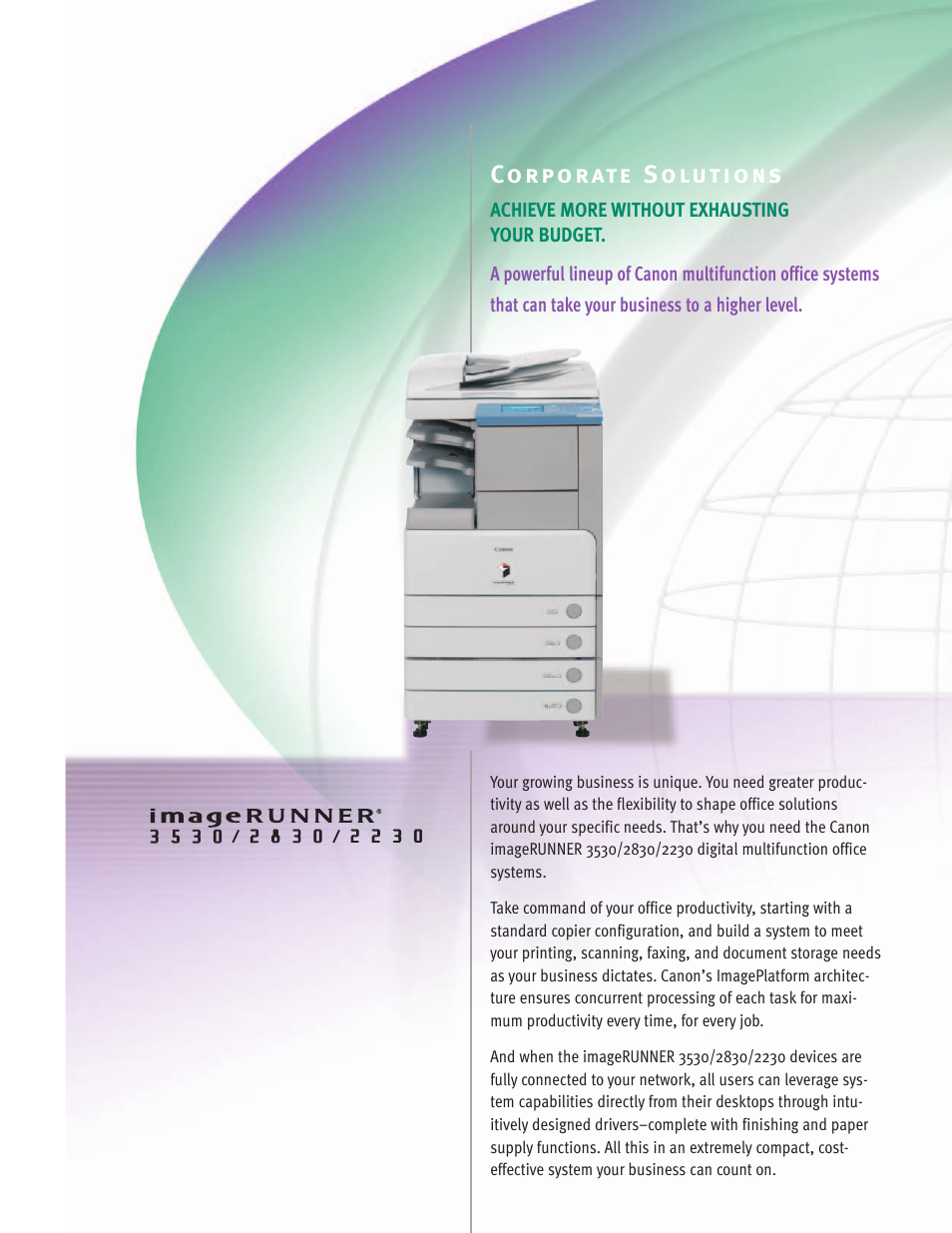 Canon IMAGERUNNER 3530 User Manual | Page 2 / 6