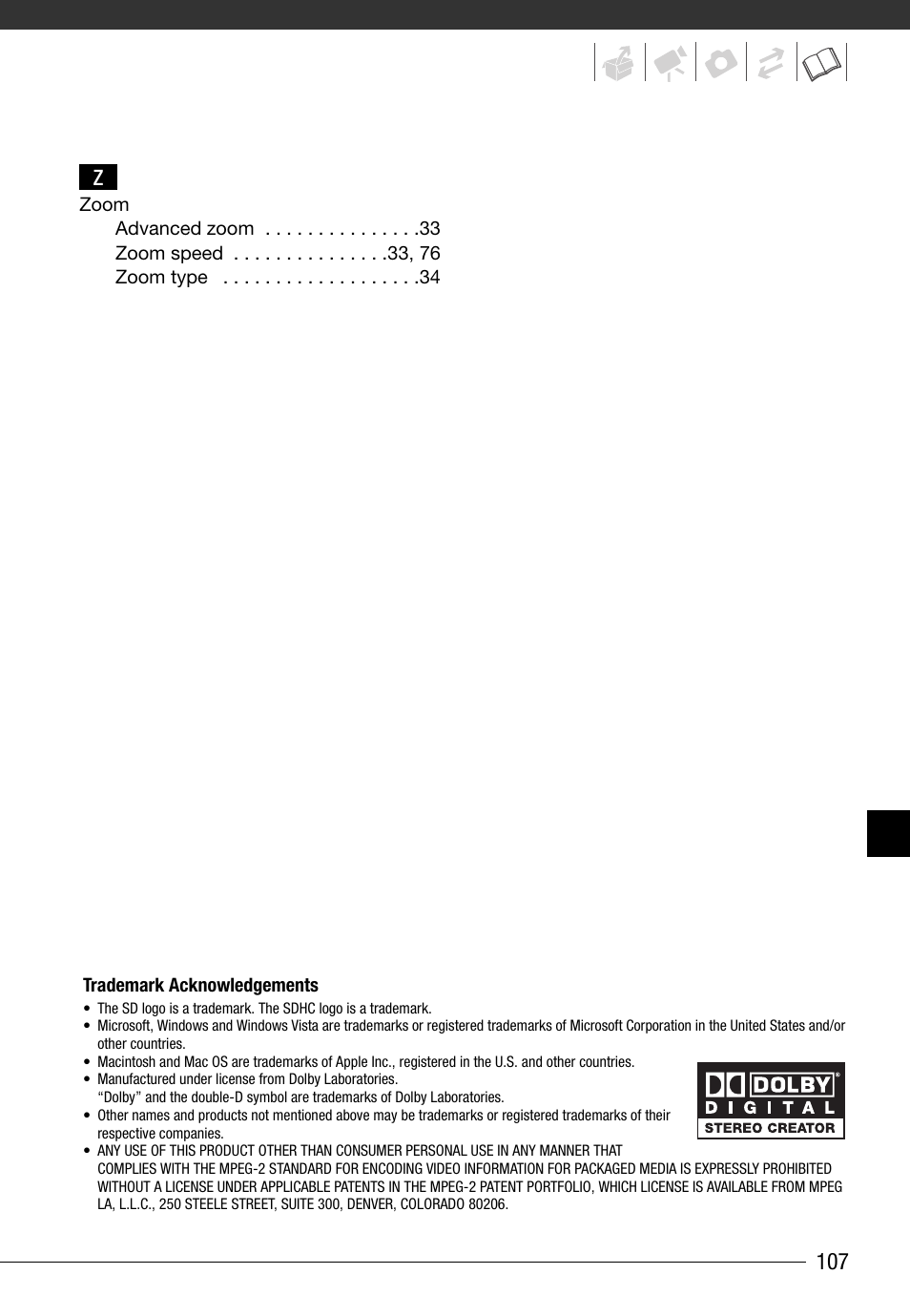 Canon FS10 User Manual | Page 107 / 110