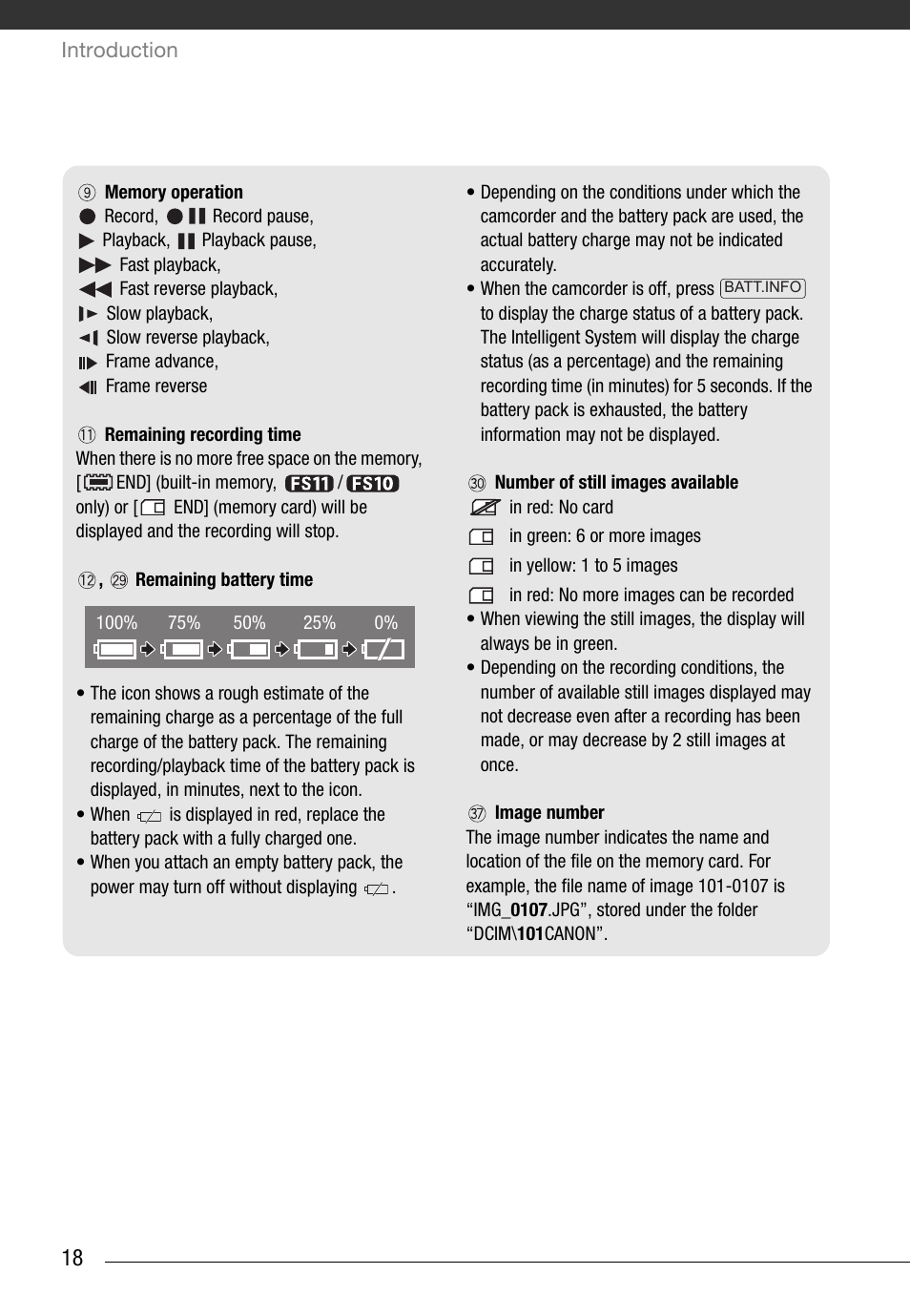 Canon FS10 User Manual | Page 18 / 110