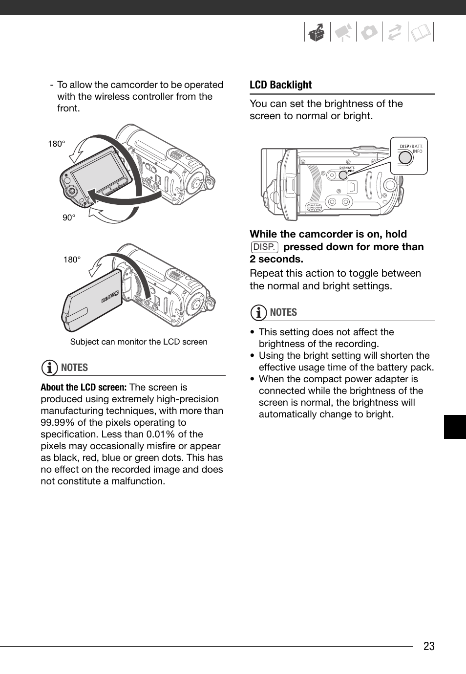 Canon FS10 User Manual | Page 23 / 110