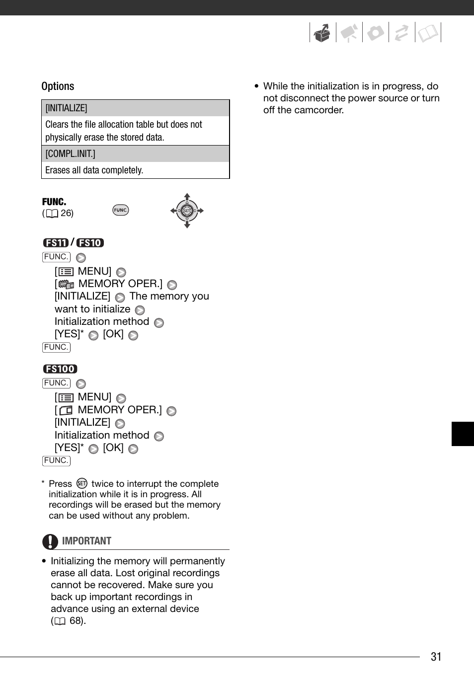 Canon FS10 User Manual | Page 31 / 110