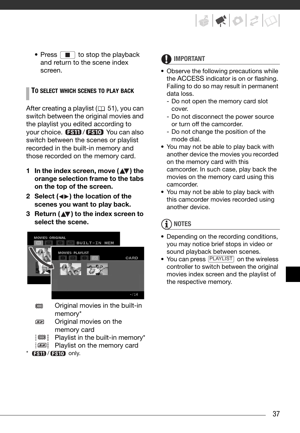 Canon FS10 User Manual | Page 37 / 110
