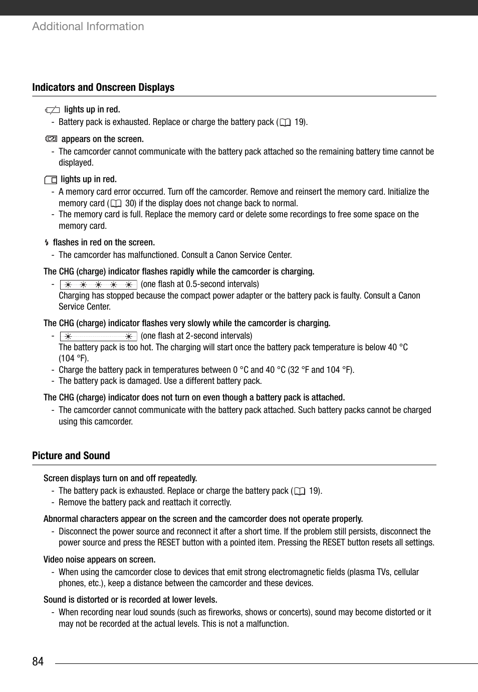 Additional information | Canon FS10 User Manual | Page 84 / 110