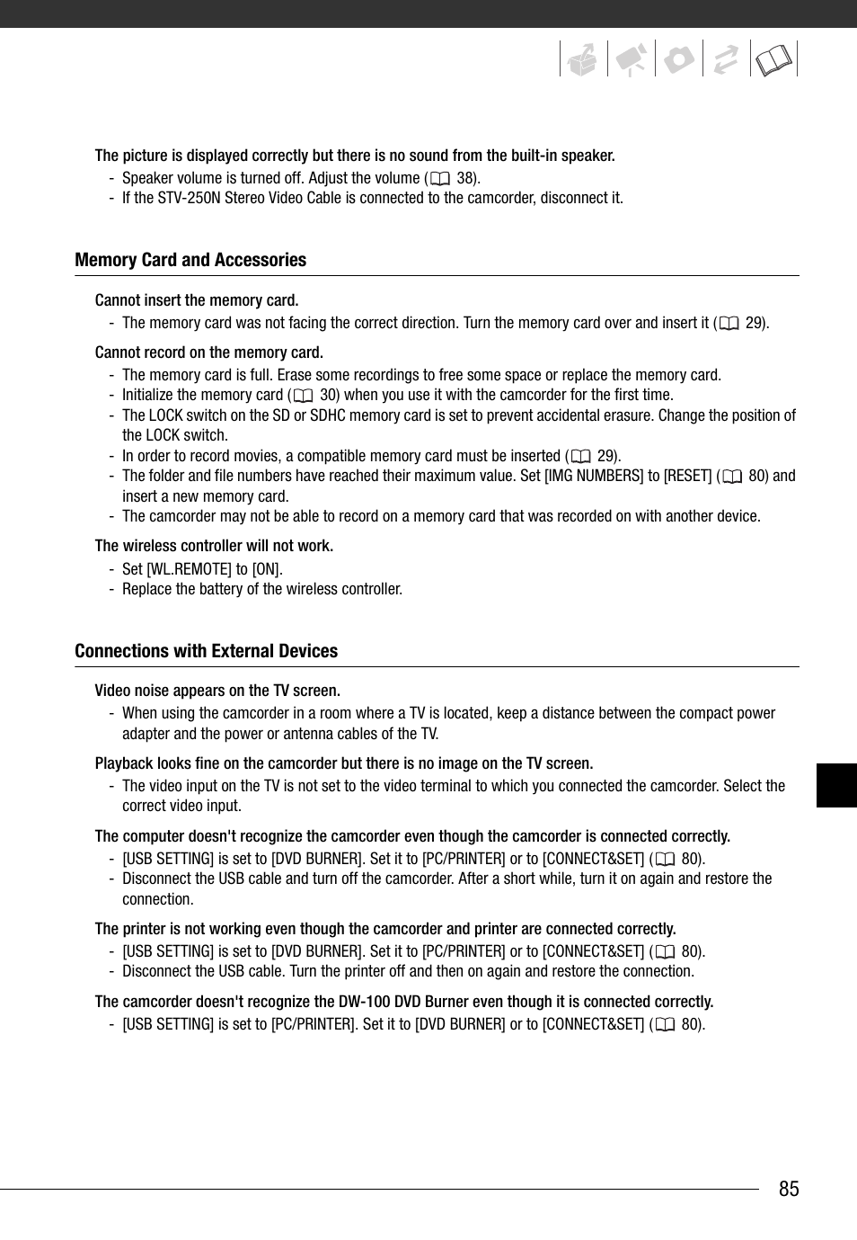 Canon FS10 User Manual | Page 85 / 110