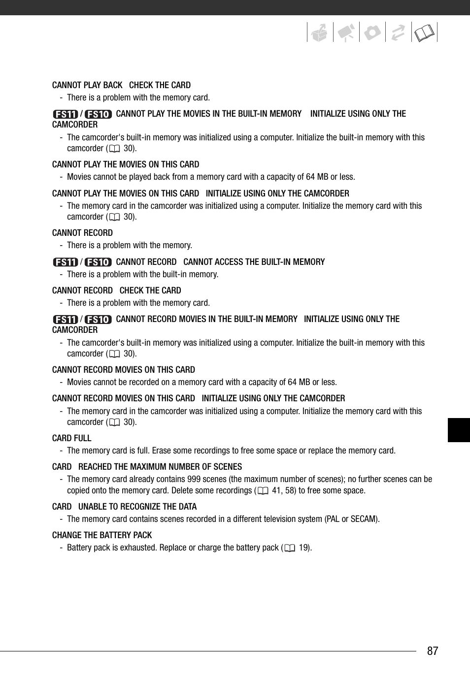 Canon FS10 User Manual | Page 87 / 110