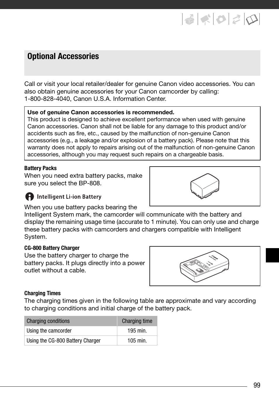 Optional accessories | Canon FS10 User Manual | Page 99 / 110