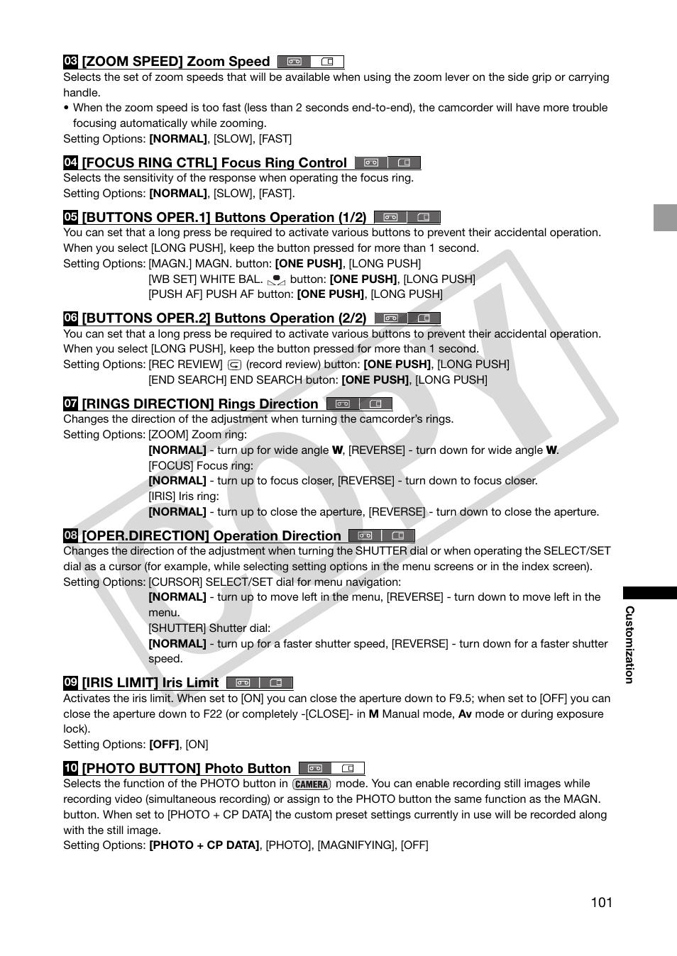 Co py | Canon XHA1S User Manual | Page 101 / 155