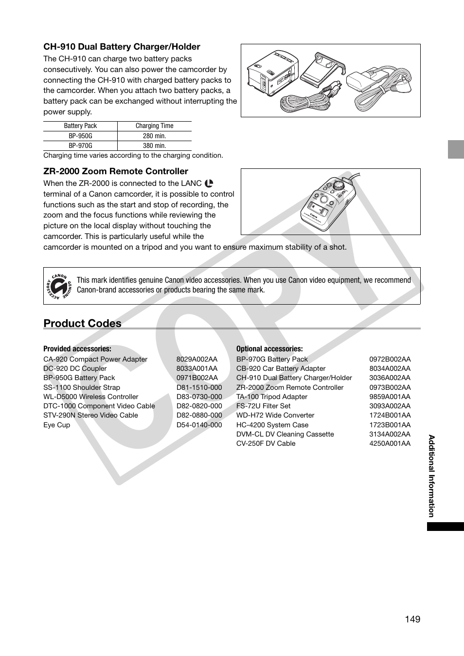 Co py | Canon XHA1S User Manual | Page 149 / 155