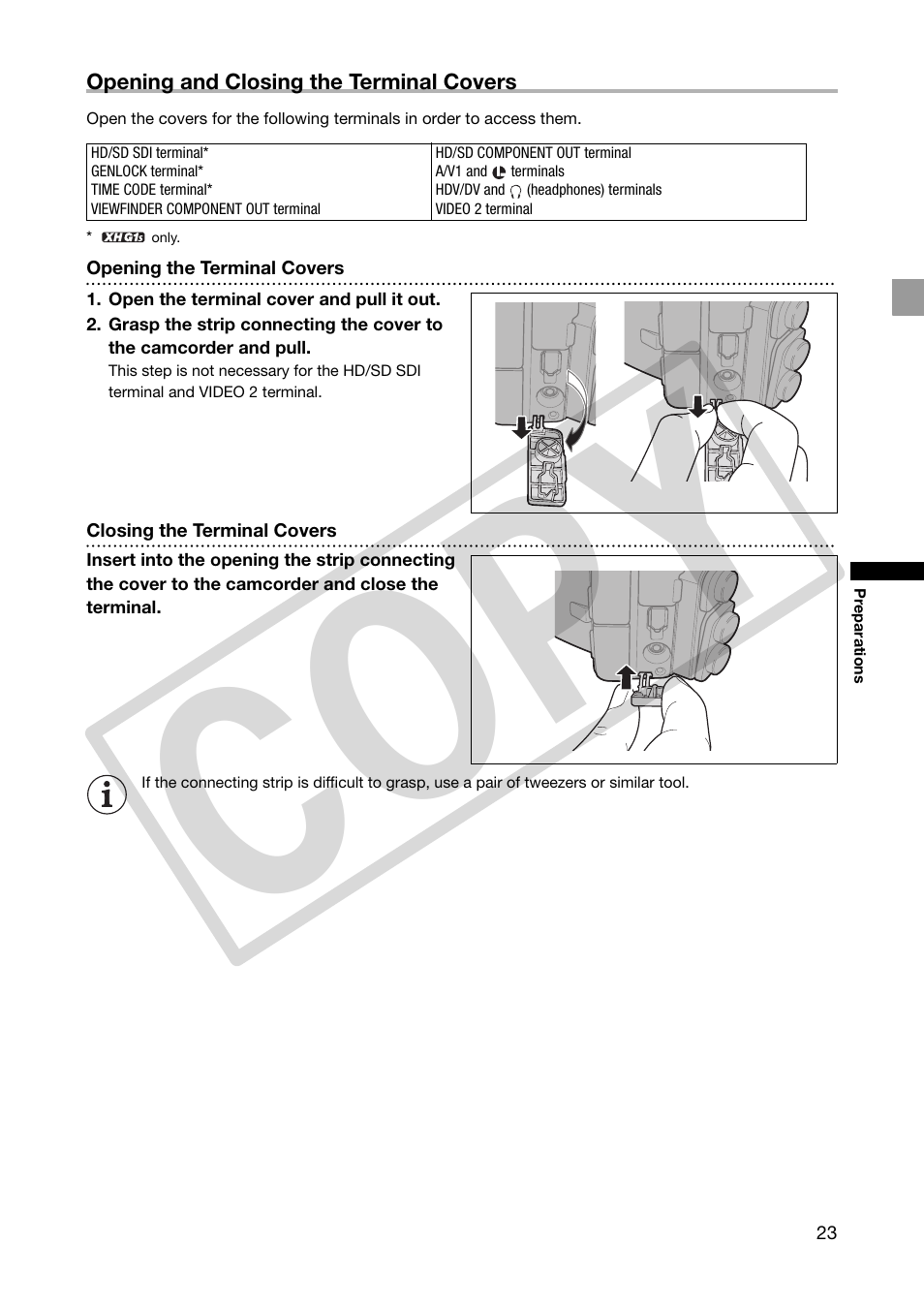 Co py | Canon XHA1S User Manual | Page 23 / 155
