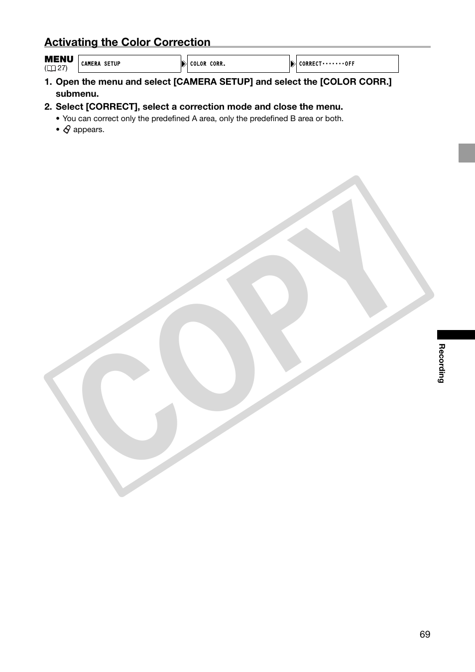 Co py | Canon XHA1S User Manual | Page 69 / 155