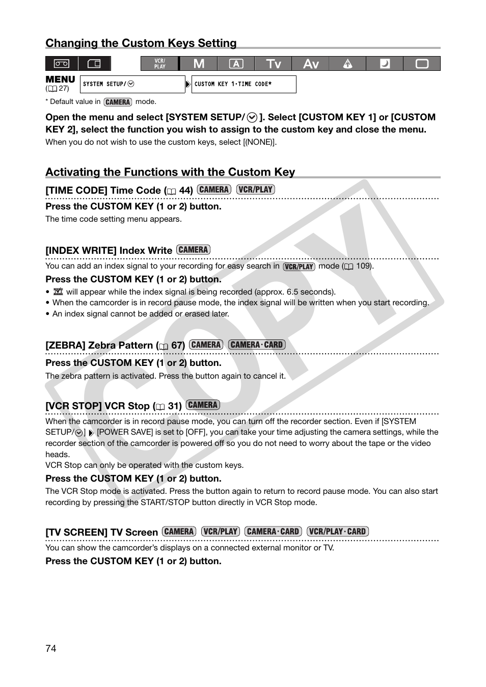 Co py | Canon XHA1S User Manual | Page 74 / 155