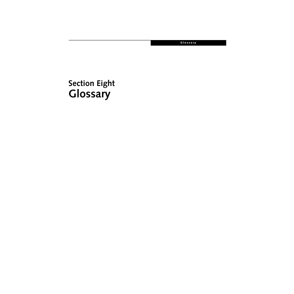 Section eight, Glossary | FUJITSU S SERIES User Manual | Page 104 / 116