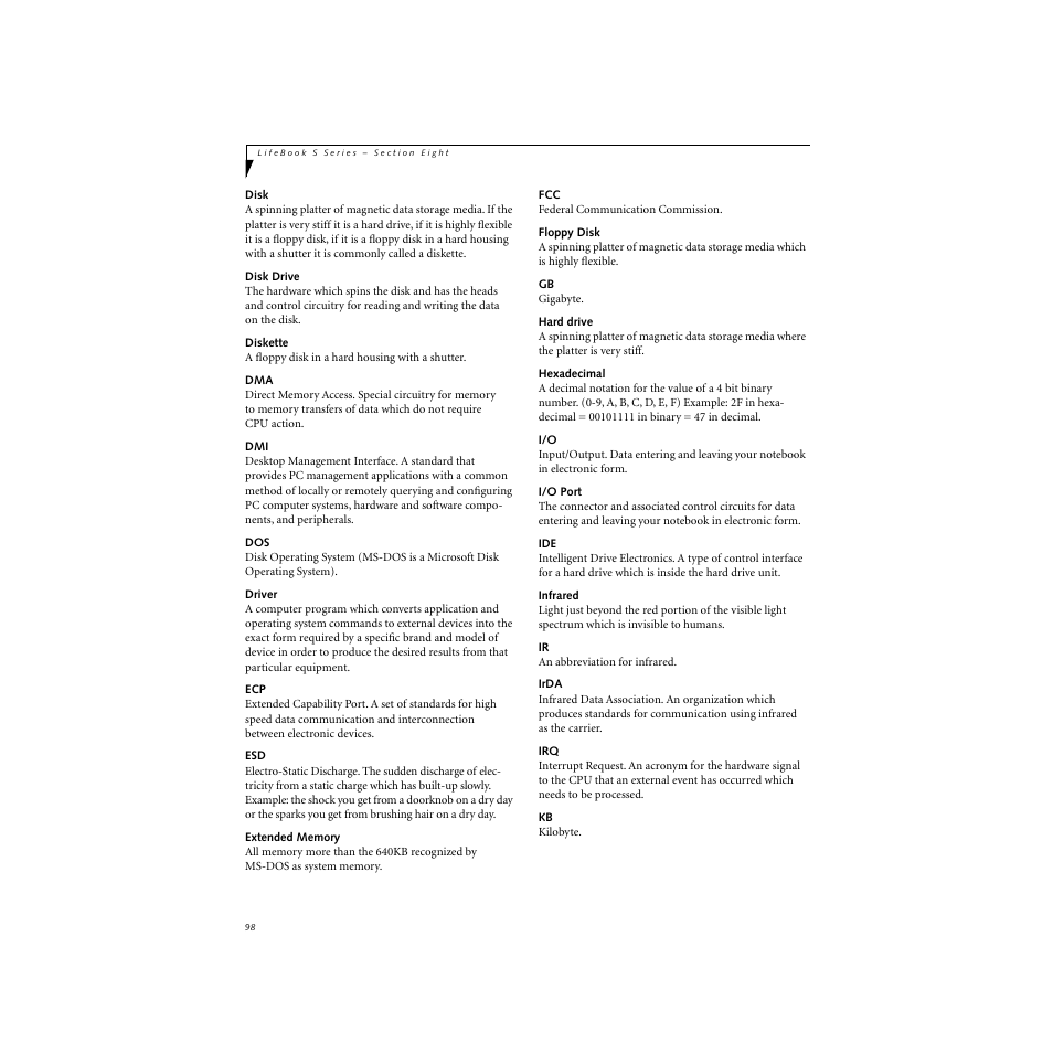 FUJITSU S SERIES User Manual | Page 107 / 116