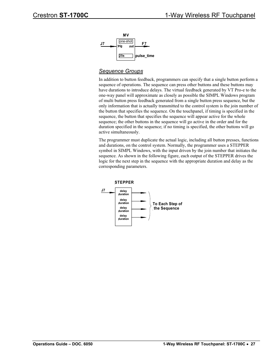 Sequence groups | Crestron electronic ST-1700C User Manual | Page 31 / 40