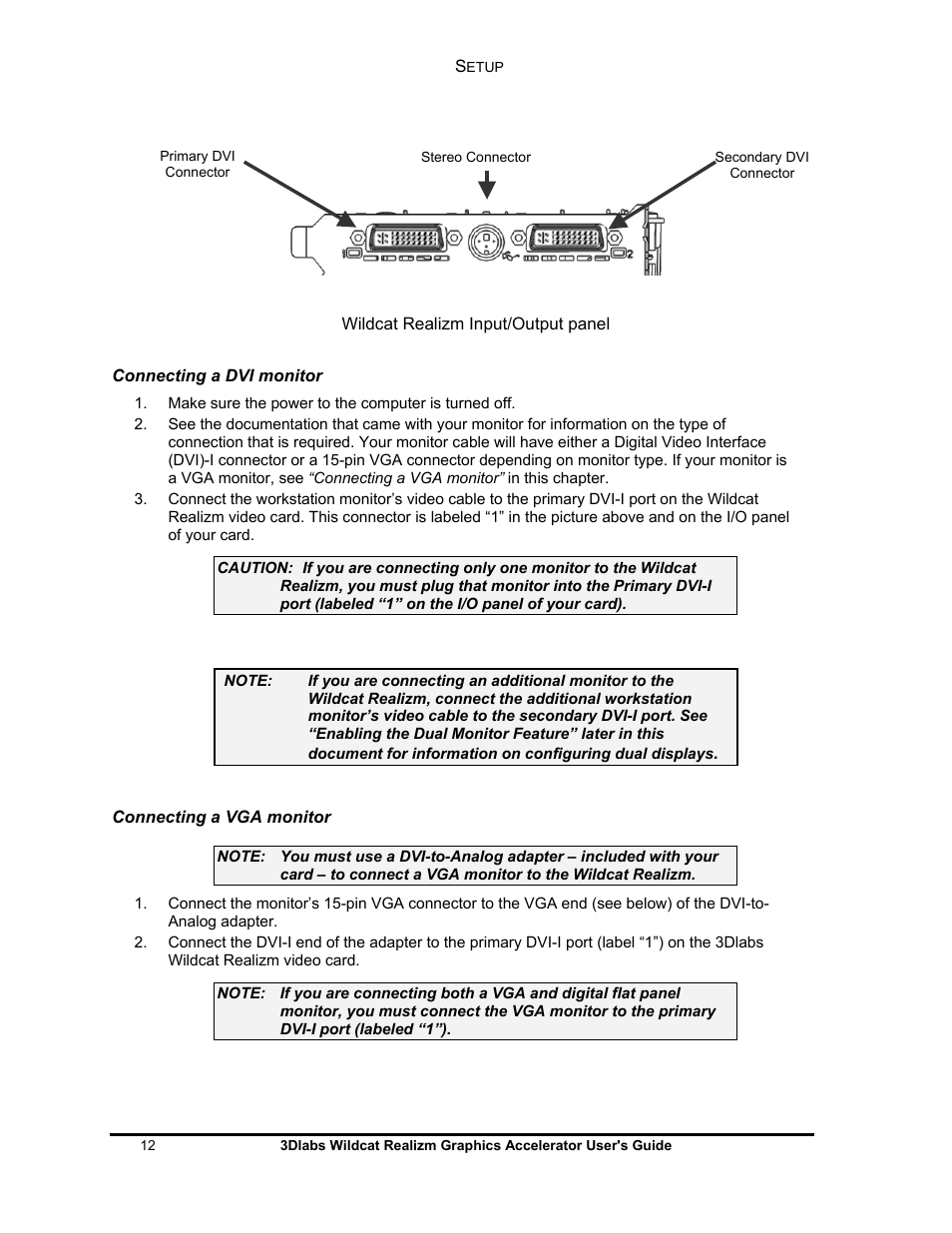 3DLABS WILDCAT REALIZM 100 User Manual | Page 12 / 51