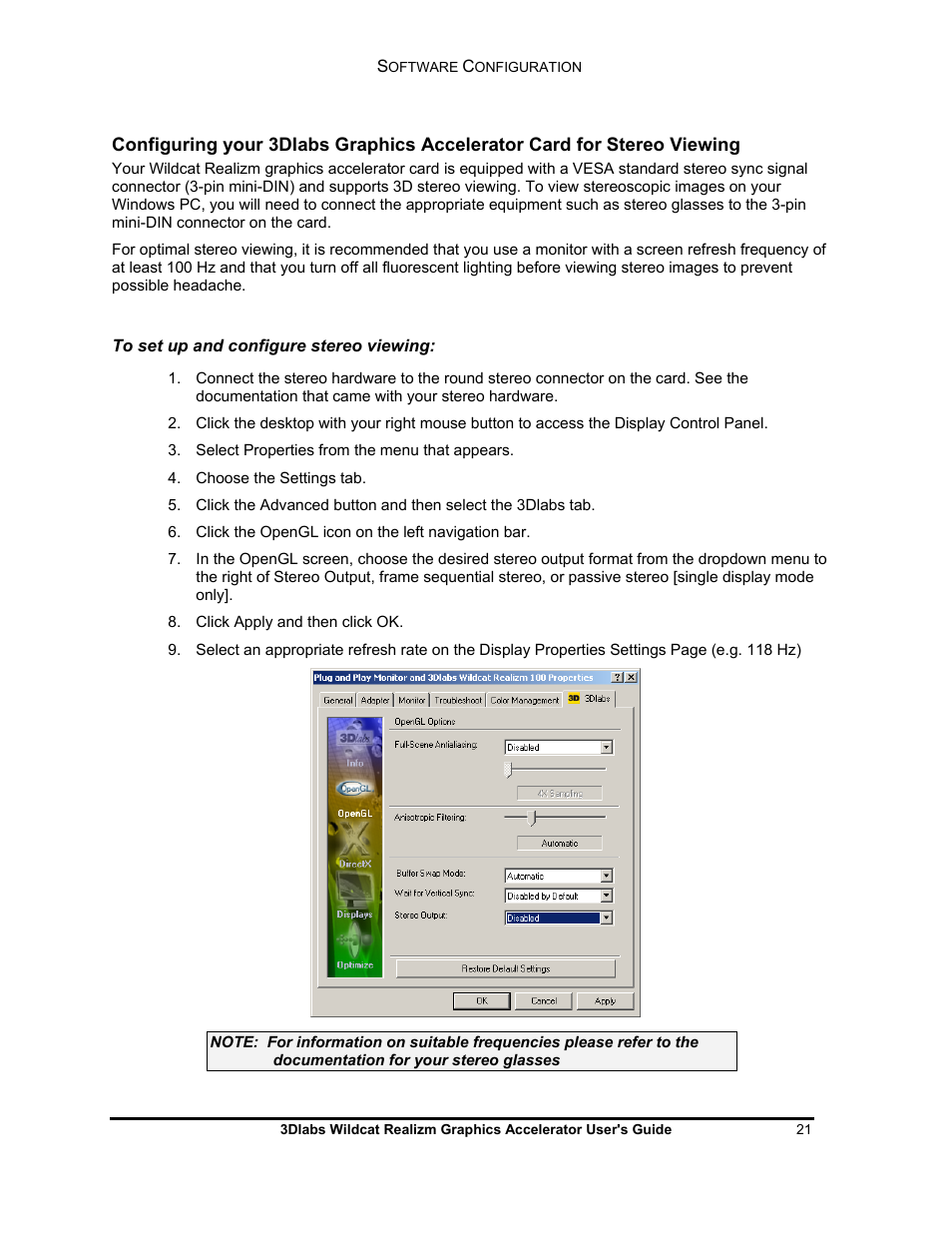3DLABS WILDCAT REALIZM 100 User Manual | Page 21 / 51