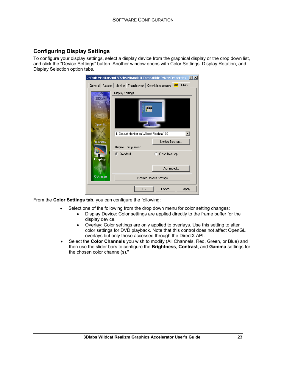 3DLABS WILDCAT REALIZM 100 User Manual | Page 23 / 51