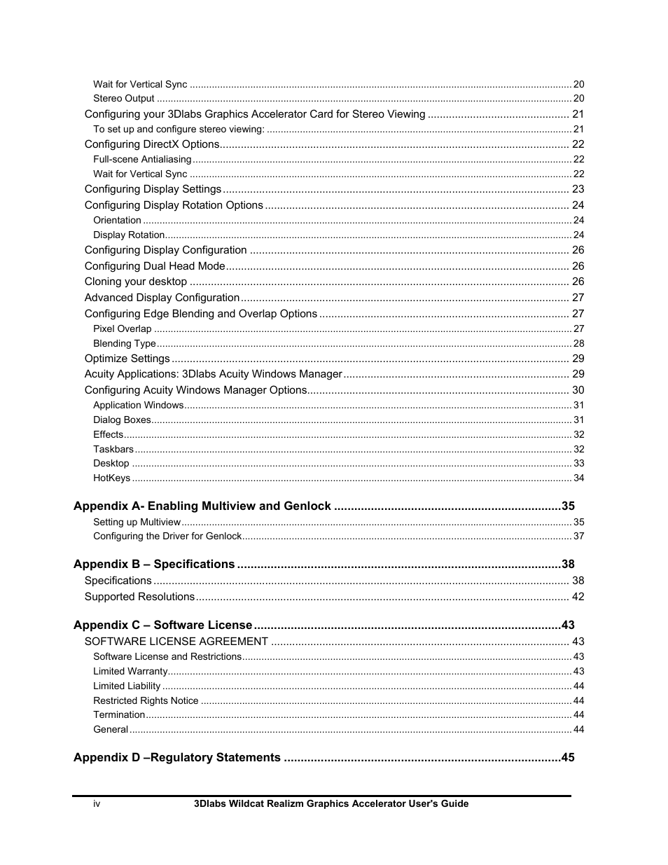 3DLABS WILDCAT REALIZM 100 User Manual | Page 4 / 51