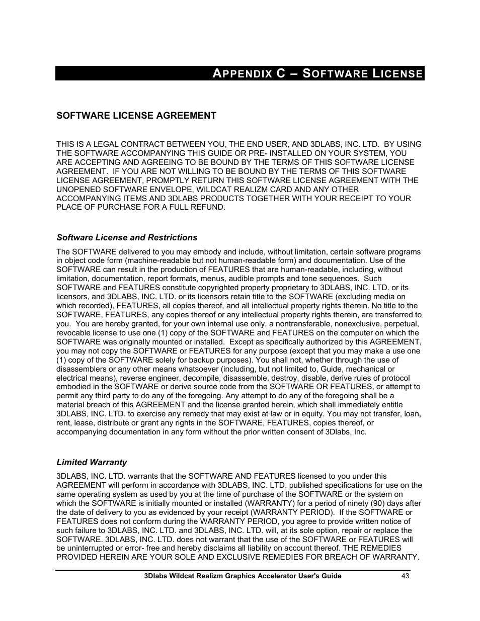 C – s | 3DLABS WILDCAT REALIZM 100 User Manual | Page 43 / 51
