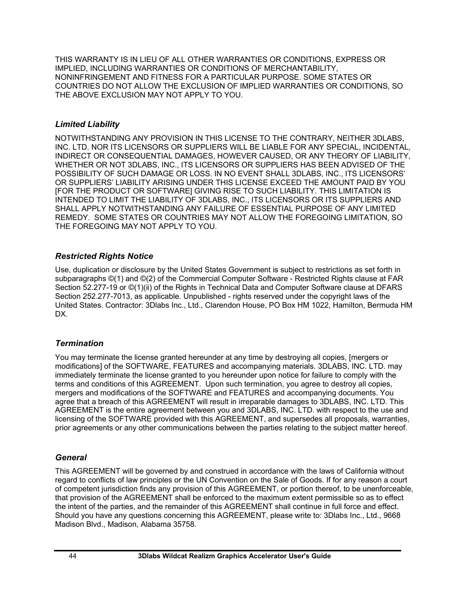 3DLABS WILDCAT REALIZM 100 User Manual | Page 44 / 51