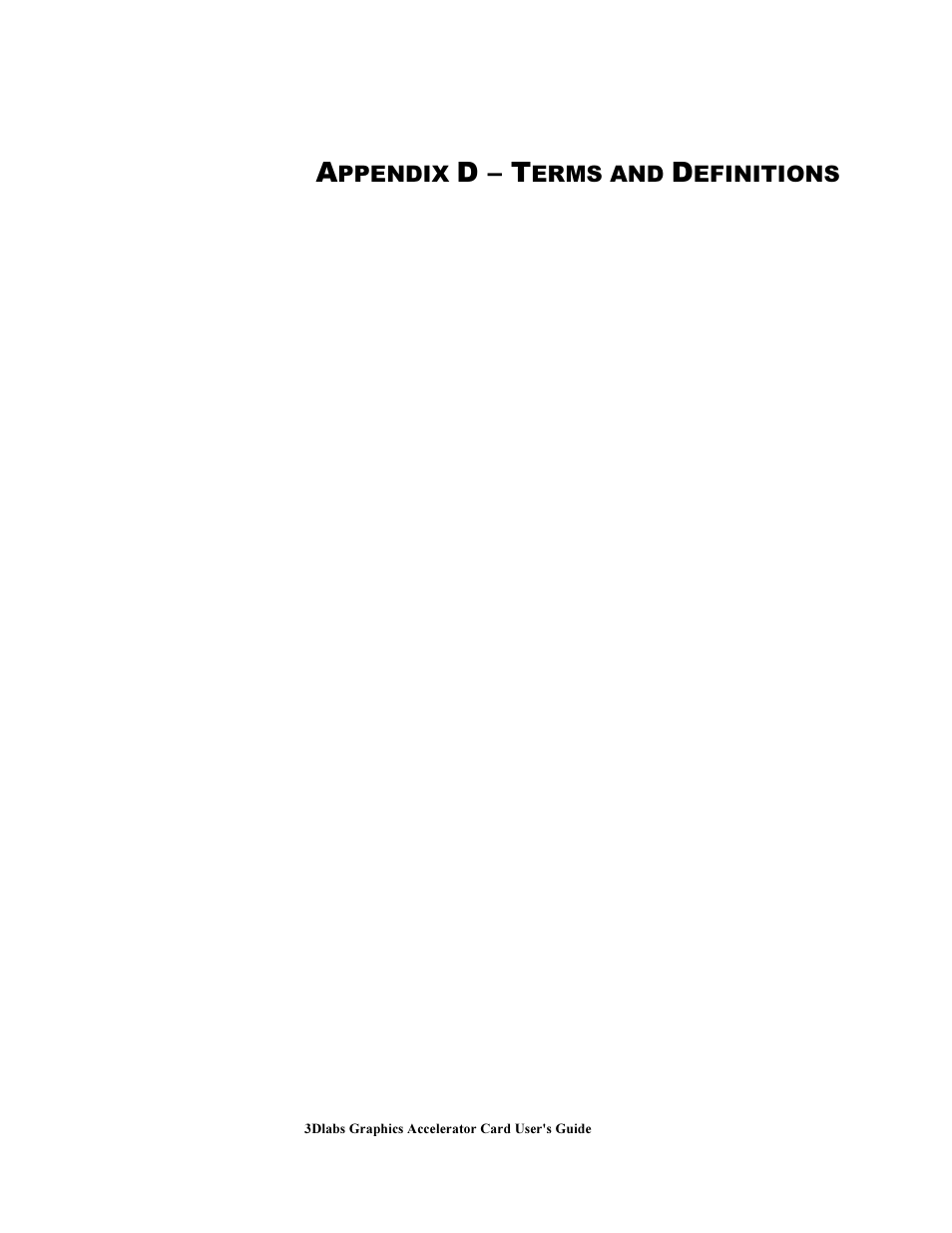 A ppendix d t erms and d efinitions, D – t | 3DLABS Wildcat III 6110 User Manual | Page 49 / 56