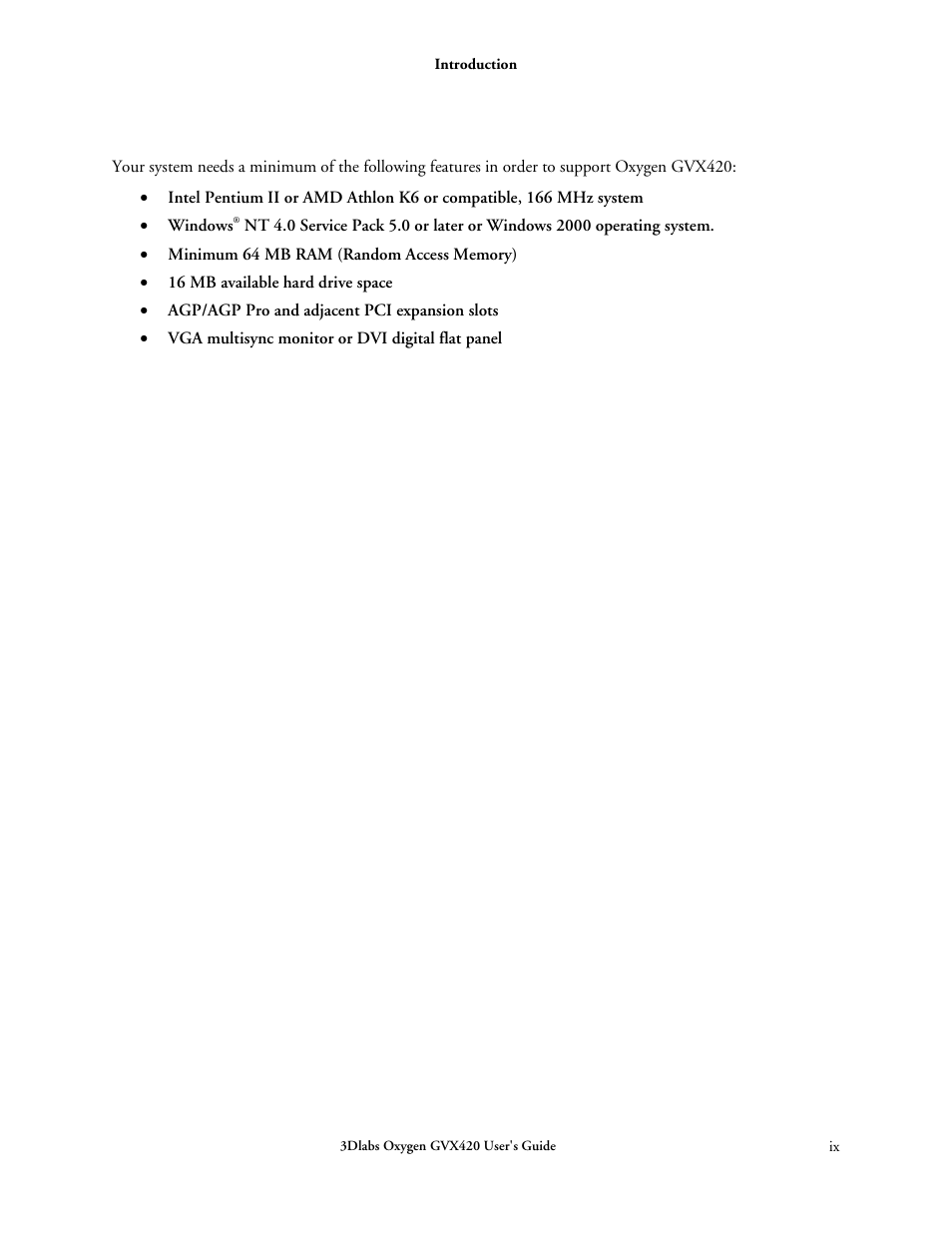 System requirements | 3DLABS Oxygen GVX420 User Manual | Page 9 / 44