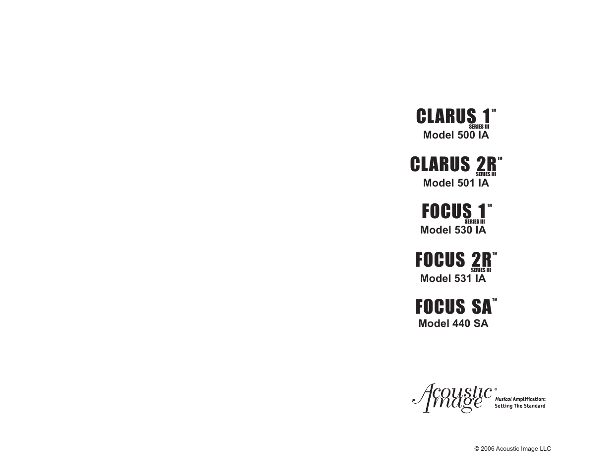 Clarus 1, Clarus 2r, Focus 1 | Focus 2r, Focus sa | Acoustic Image Series III User Manual | Page 8 / 8