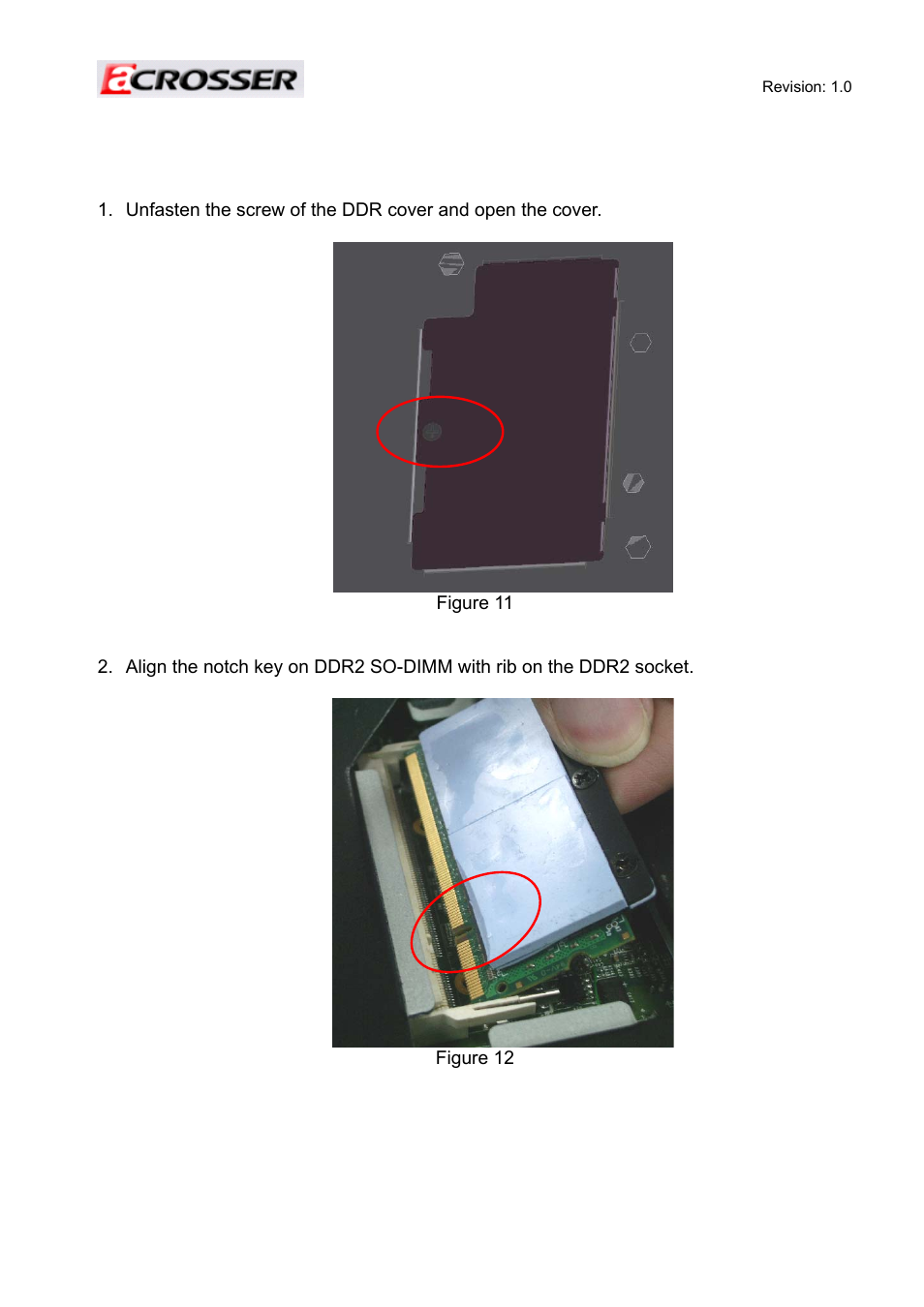 3 installing the ddr2 so-dimm procedures | Acrosser AR-ES6050FLD-W User Manual | Page 12 / 45