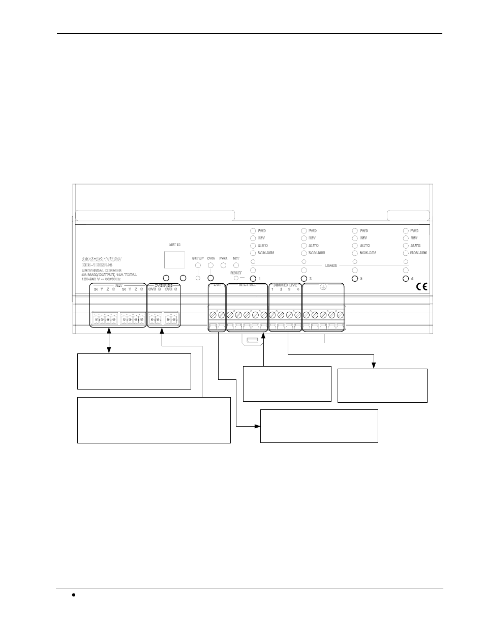 Hardware hookup, Din rail universal dimmer crestron din-1dimu4 | Crestron electronic DIN Rail Universal Dimmer DIN-1DIMU4 User Manual | Page 18 / 36