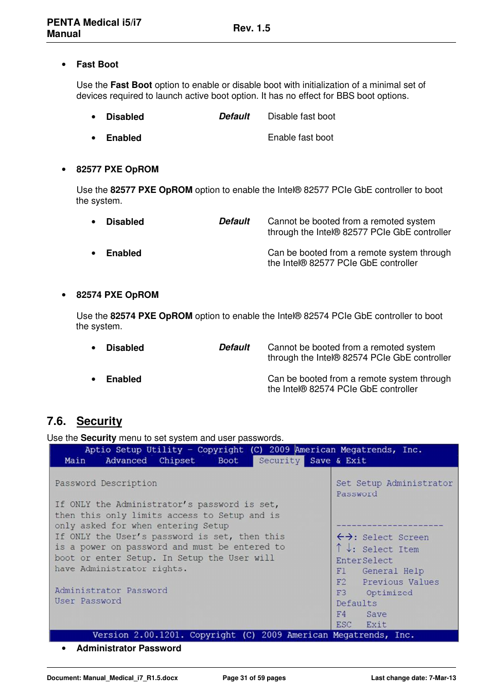 Security | ADLINK Medical-i7 18/21 User Manual | Page 31 / 59