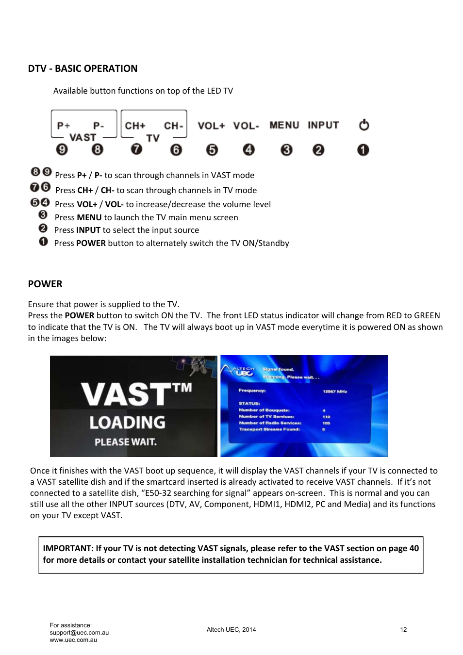 Altech UEC Integrated 22'' LED/LCD FHD TV User Manual | Page 12 / 68