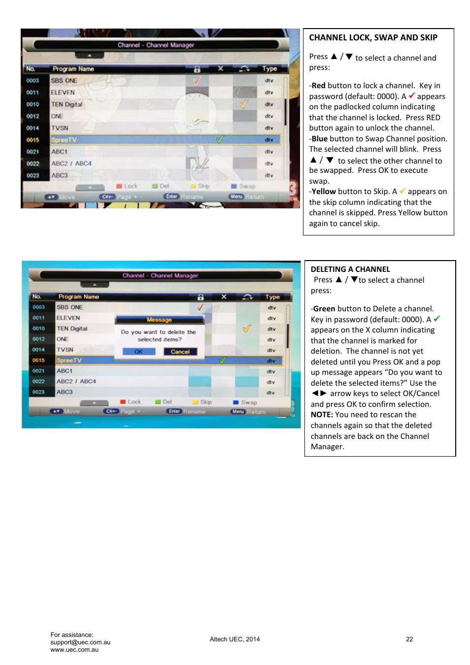 Altech UEC Integrated 22'' LED/LCD FHD TV User Manual | Page 22 / 68