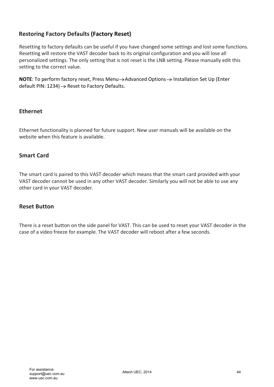 Altech UEC Integrated 22'' LED/LCD FHD TV User Manual | Page 44 / 68