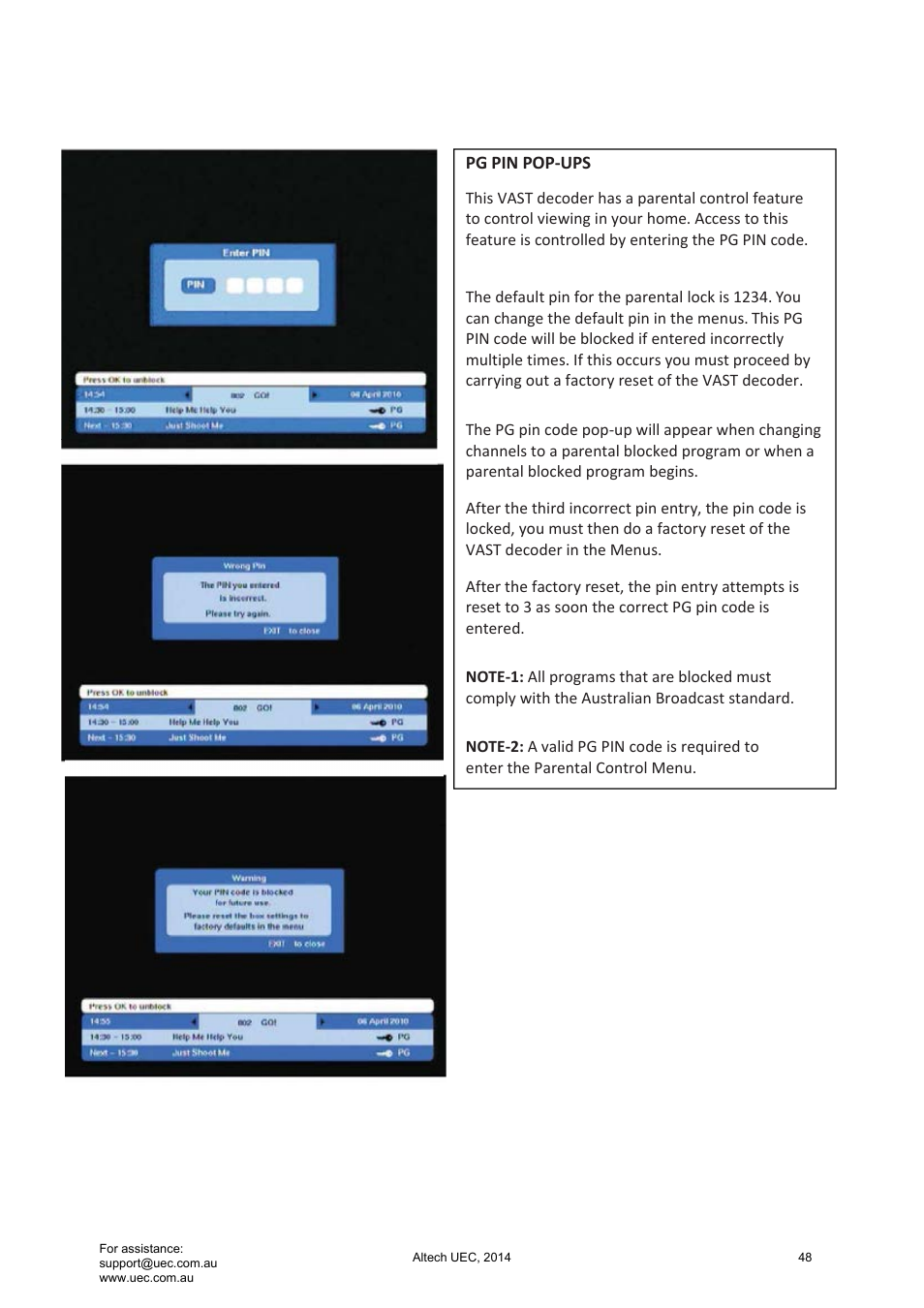 Altech UEC Integrated 22'' LED/LCD FHD TV User Manual | Page 48 / 68