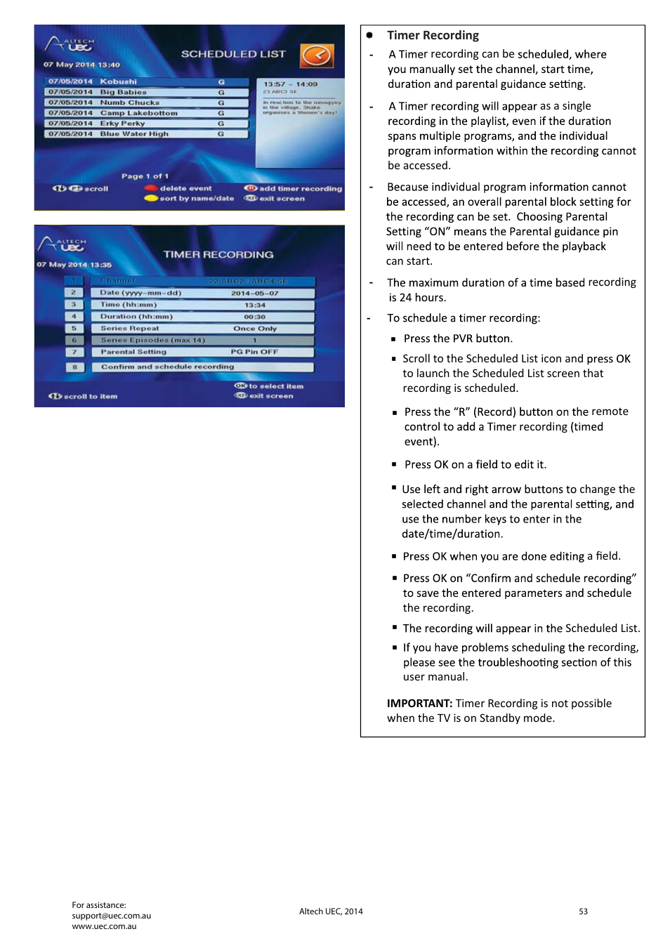 Altech UEC Integrated 22'' LED/LCD FHD TV User Manual | Page 53 / 68