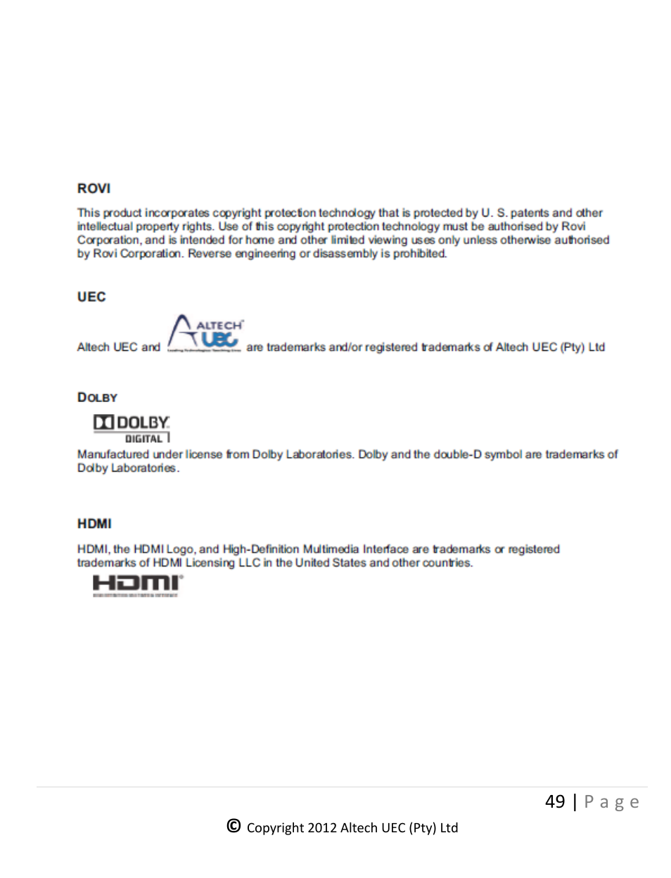 Altech UEC DSR 4639 User Manual | Page 49 / 50