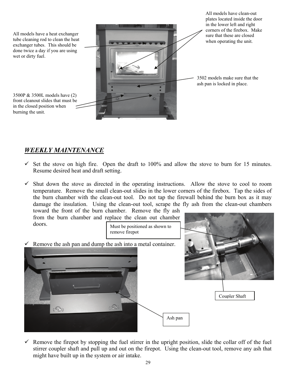 Weekly maintenance | American Energy Systems MagnuM Countryside User Manual | Page 29 / 44