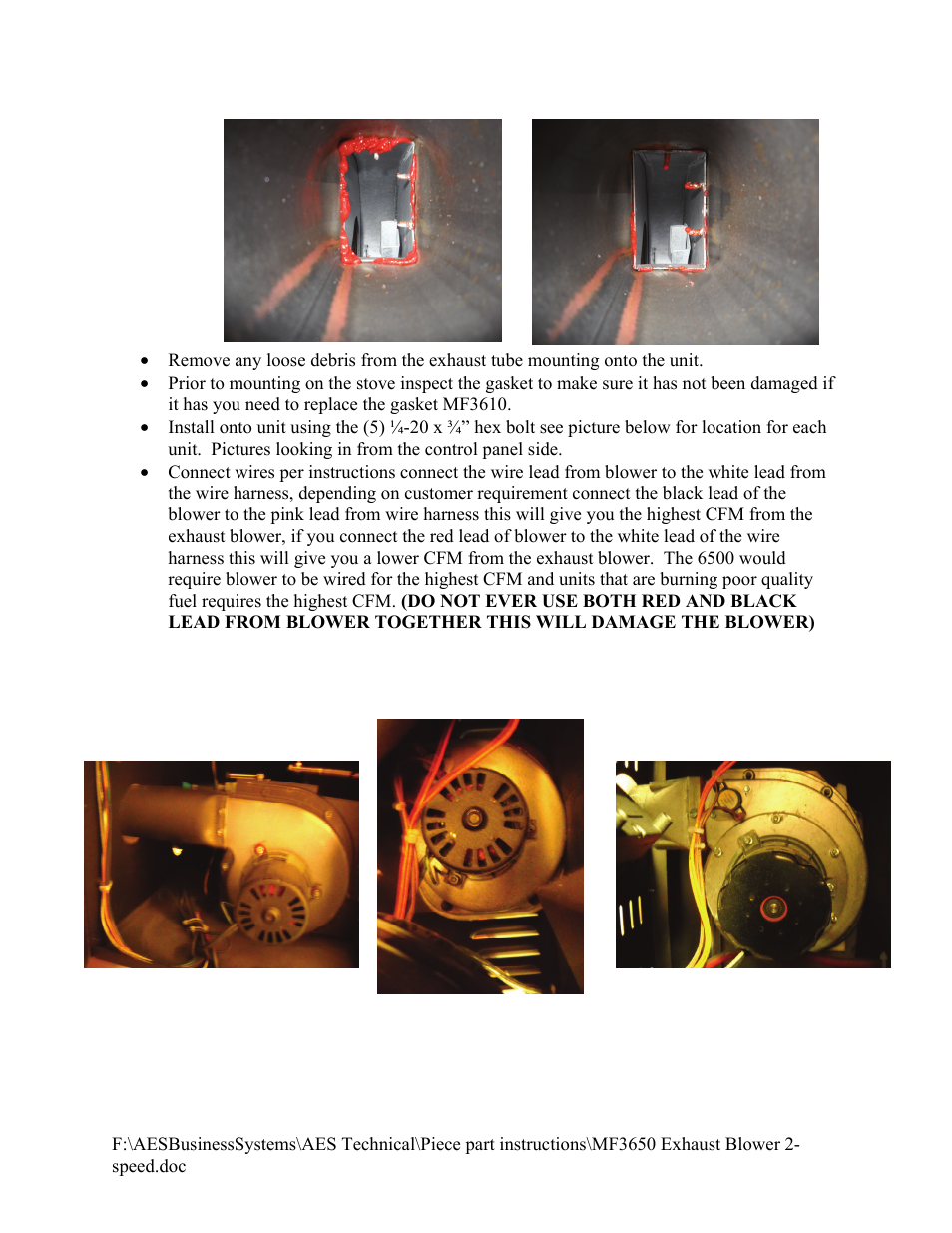 American Energy Systems MF3650 Exhaust Blower User Manual | Page 3 / 3