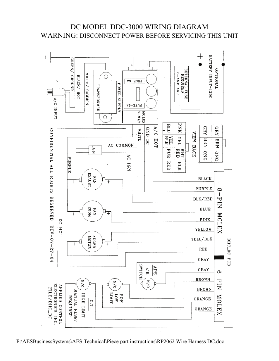American Energy Systems RP2062 DC Wire Harness User Manual | Page 2 / 2