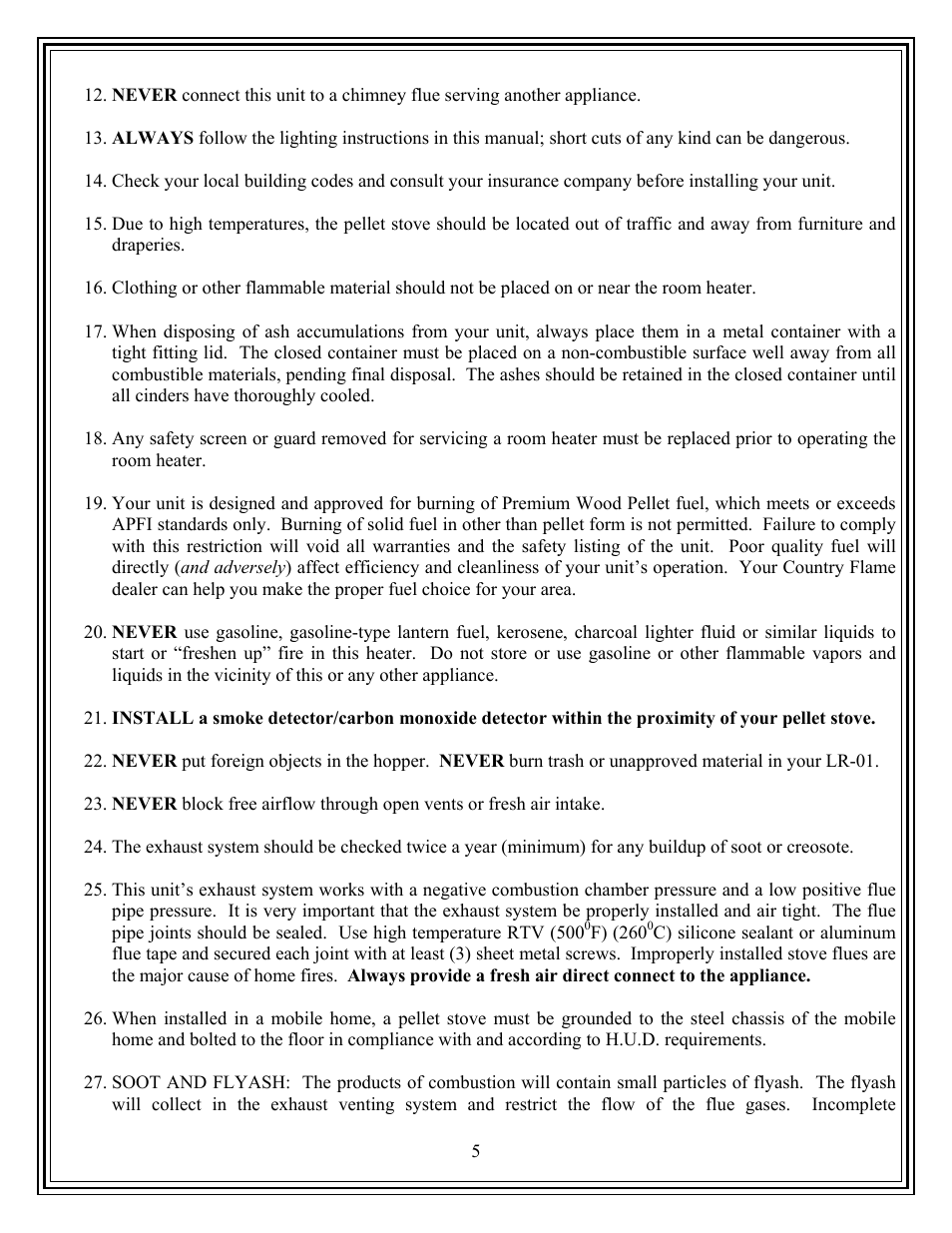American Energy Systems Country Flame Little Rascal User Manual | Page 5 / 35