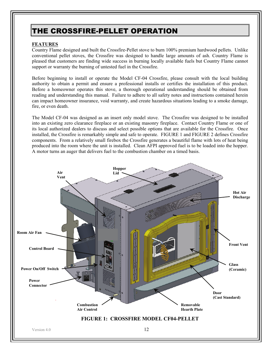 The crossfire-pellet operation | American Energy Systems Crossfire Pellet User Manual | Page 12 / 59