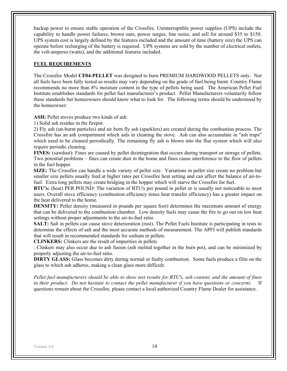 American Energy Systems Crossfire Pellet User Manual | Page 14 / 59