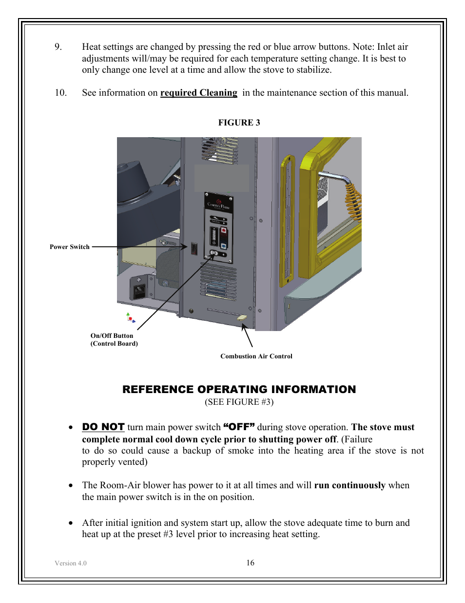 Reference operating information | American Energy Systems Crossfire Pellet User Manual | Page 16 / 59