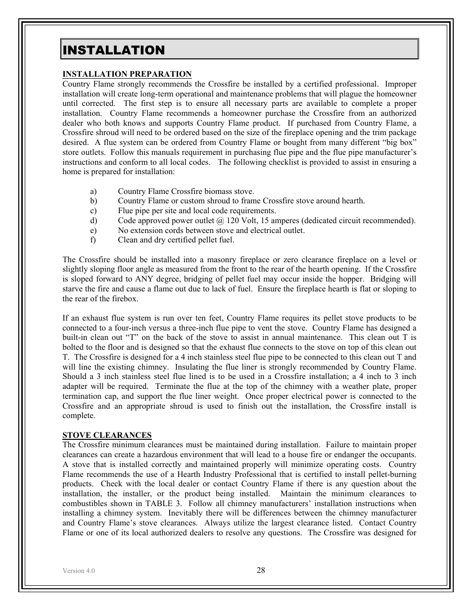 Installation | American Energy Systems Crossfire Pellet User Manual | Page 28 / 59