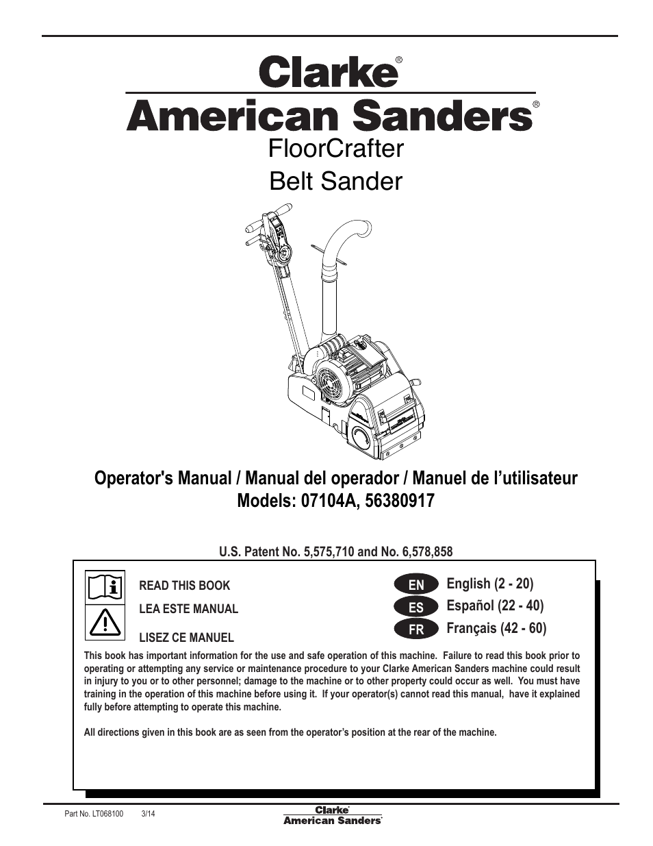 American Sanders FloorCrafter Belt Sander User Manual | 76 pages