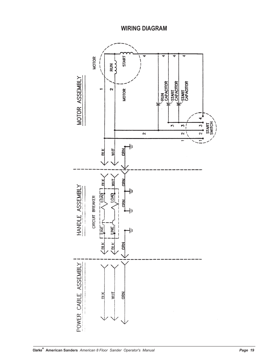 Wiring diagram | American Sanders American 8 Drum Sanders User Manual | Page 19 / 30