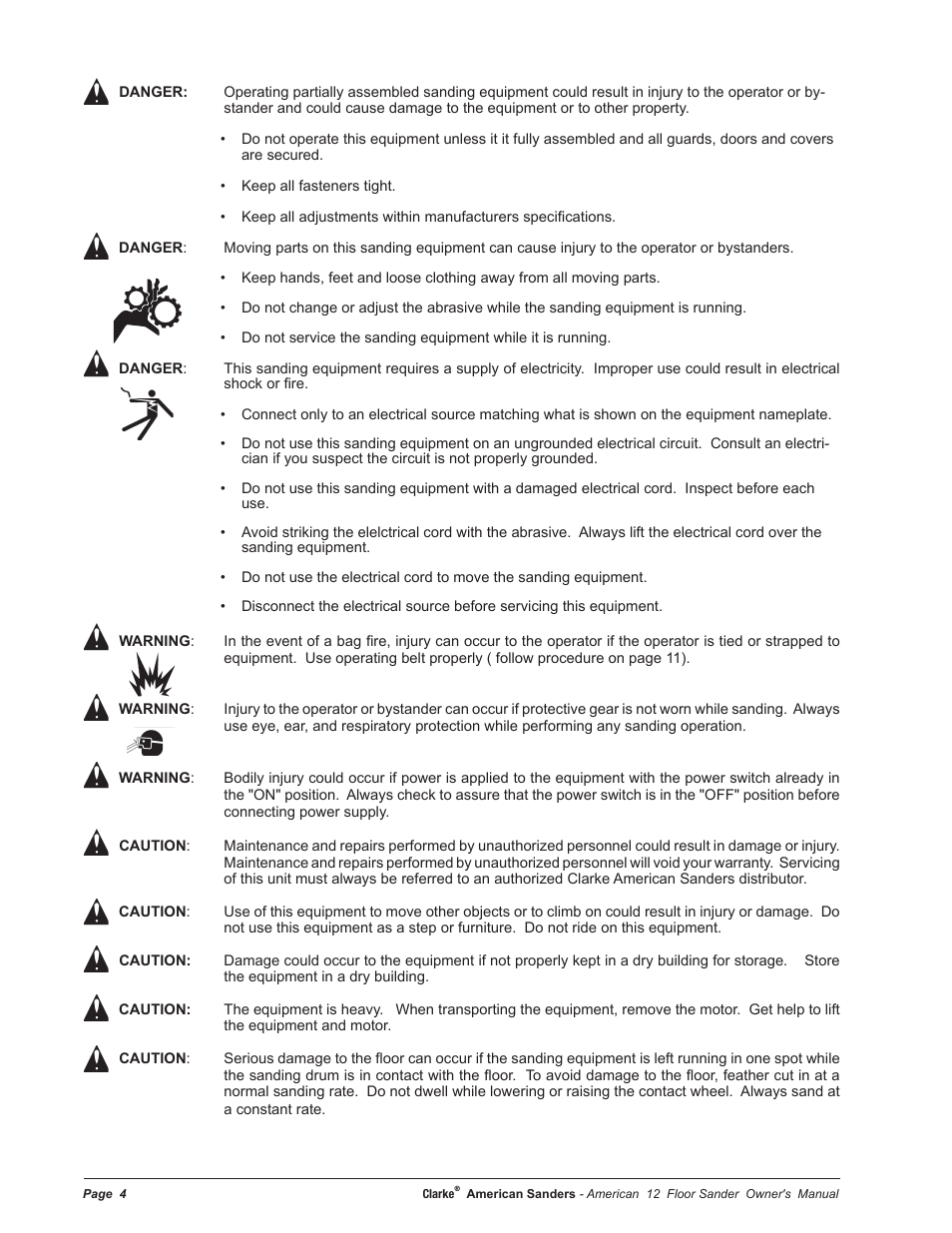 American Sanders American 12 Drum Sanders User Manual | Page 4 / 40