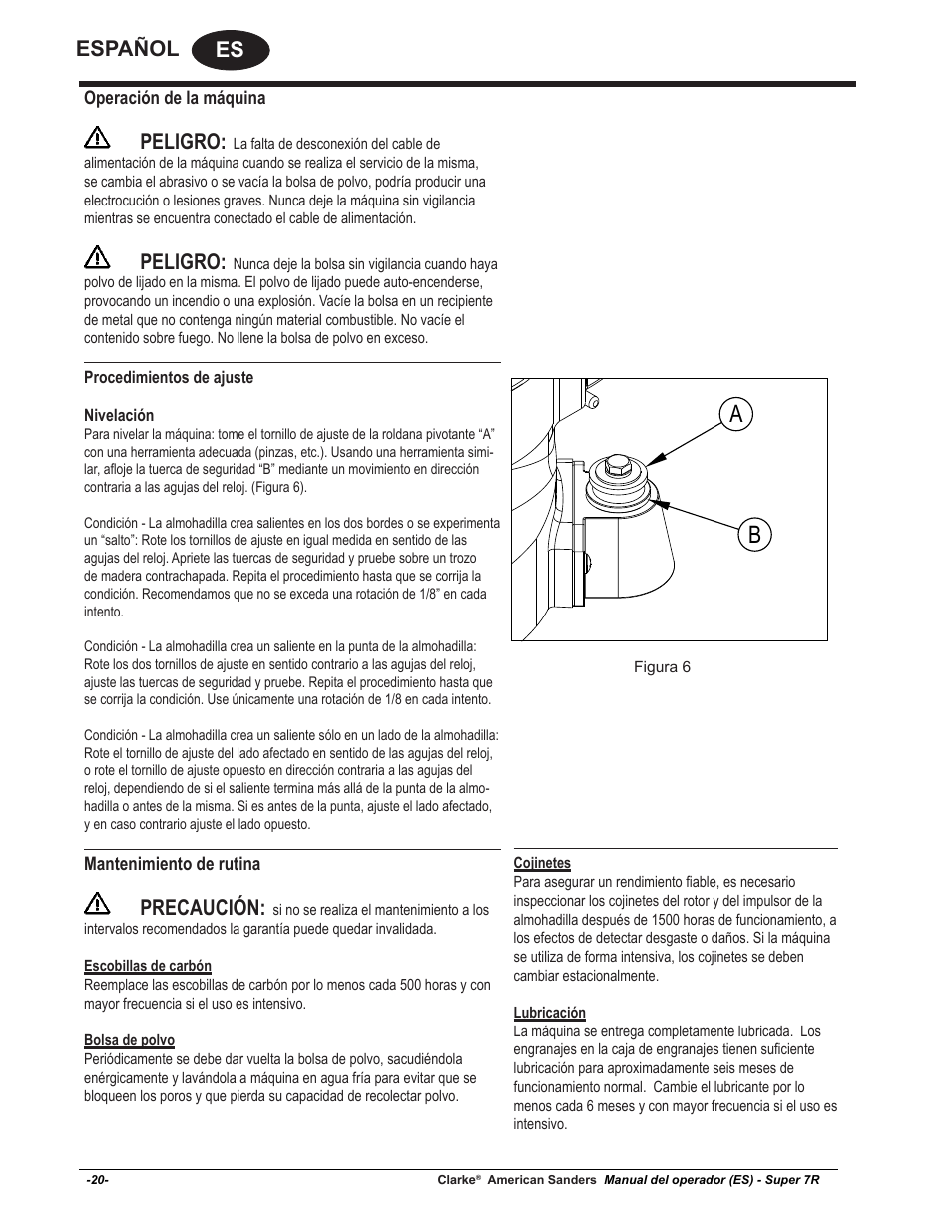 Es español, Peligro, Precaución | American Sanders Super 7R Edger User Manual | Page 20 / 40